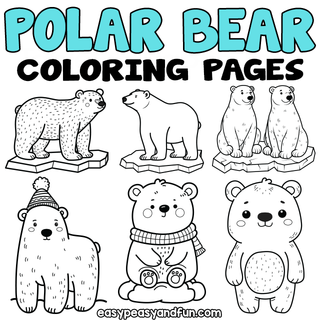 Printable polar bear coloring pages