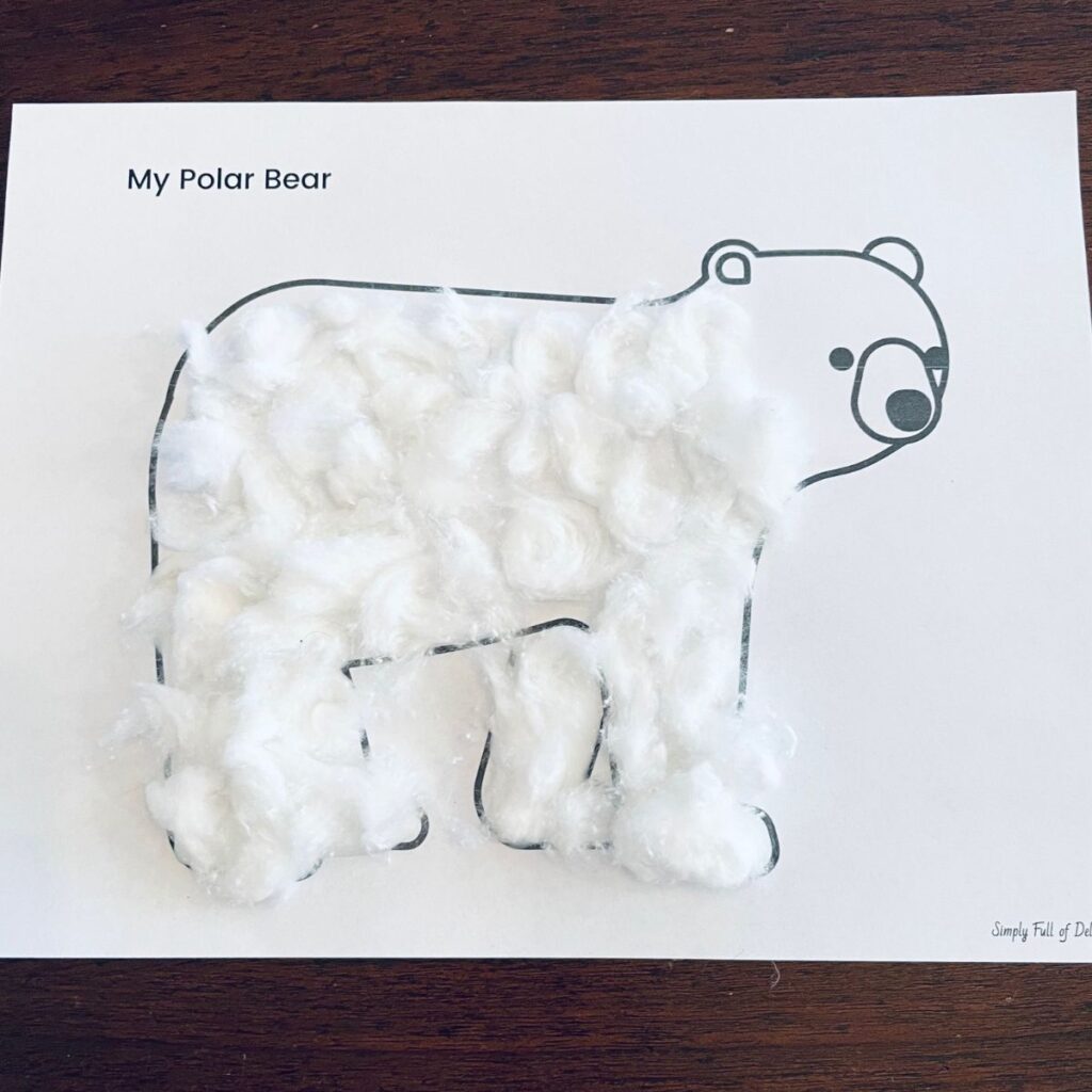 Free polar bear printable with craft ideas