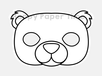 Polar bear mask printable paper template