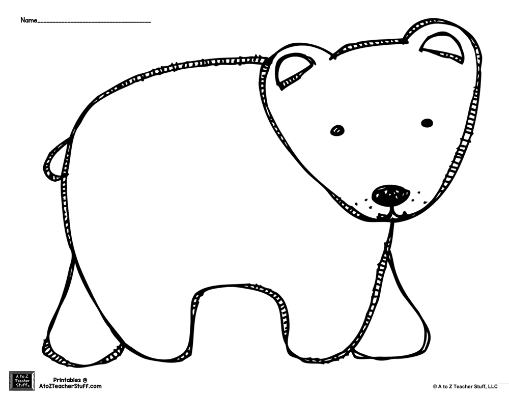 Brown bear or polar bear outline coloring page a to z teacher stuff printable pages and worksheets
