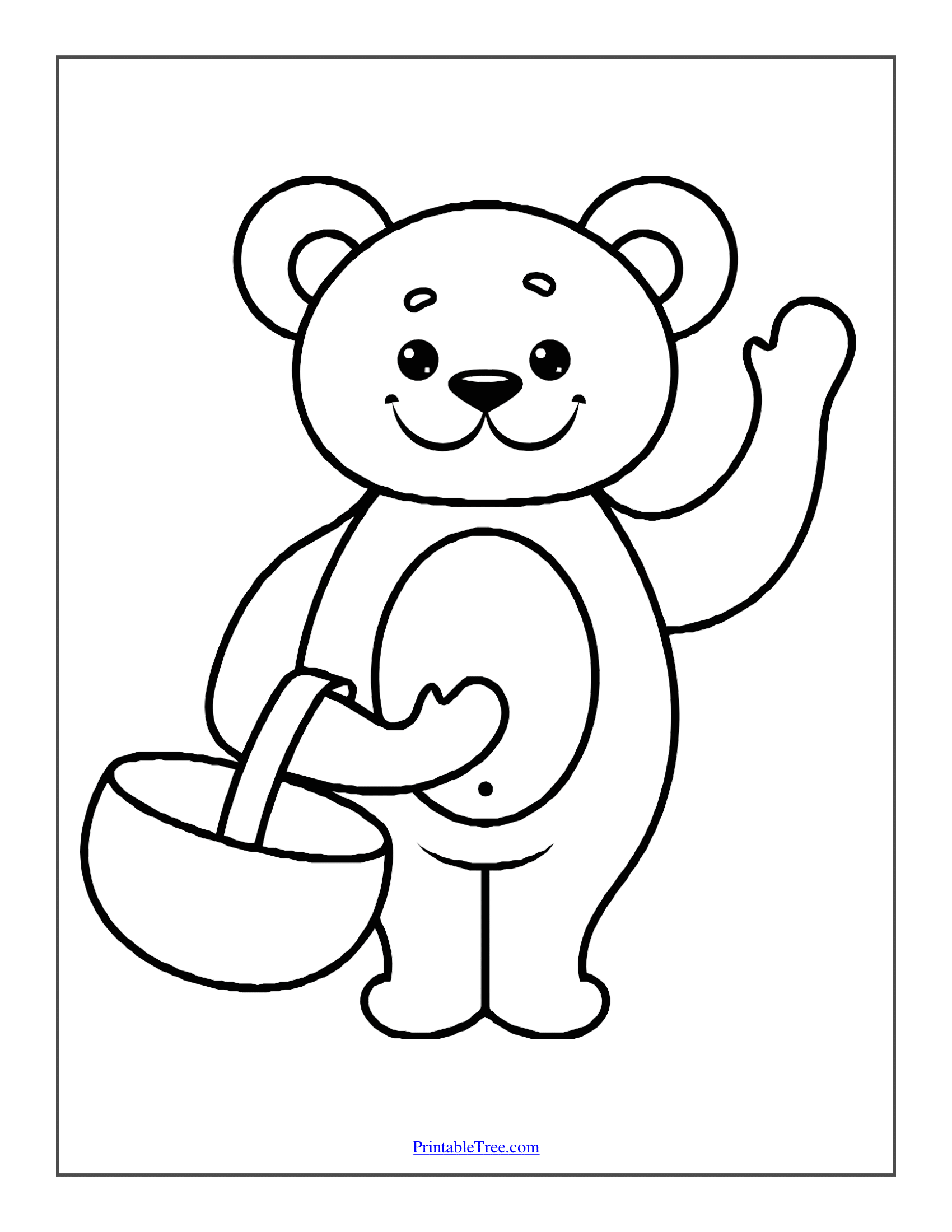 Free printable bear coloring pages pdf for kids and adults