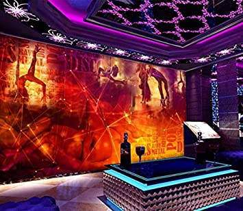 Custom d wallpapers mural fire fire bar ktv pole dance club nightclub background cm diy tools