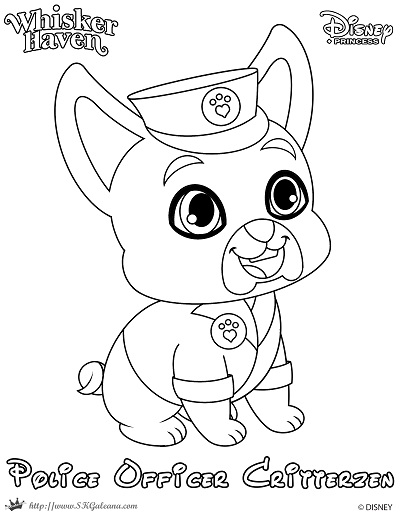 Whisker haven tales coloring page of a police officer â