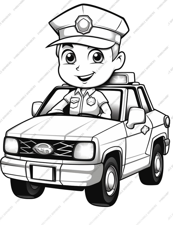 Kids first responder car coloring book kids coloring pages printable pdf instant download