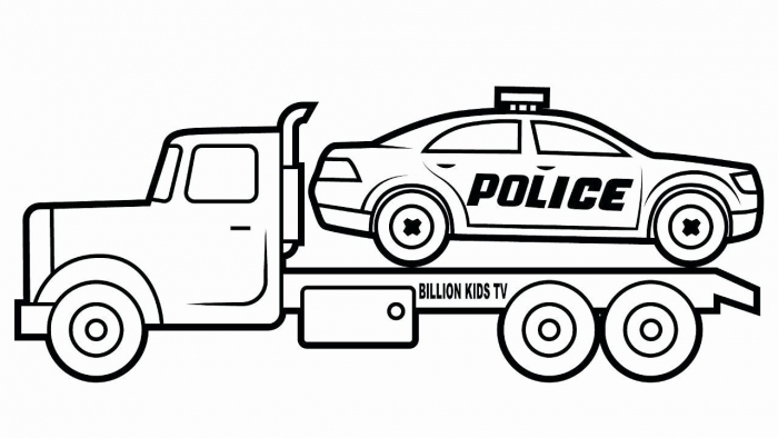 Transportation coloring page police car worksheets