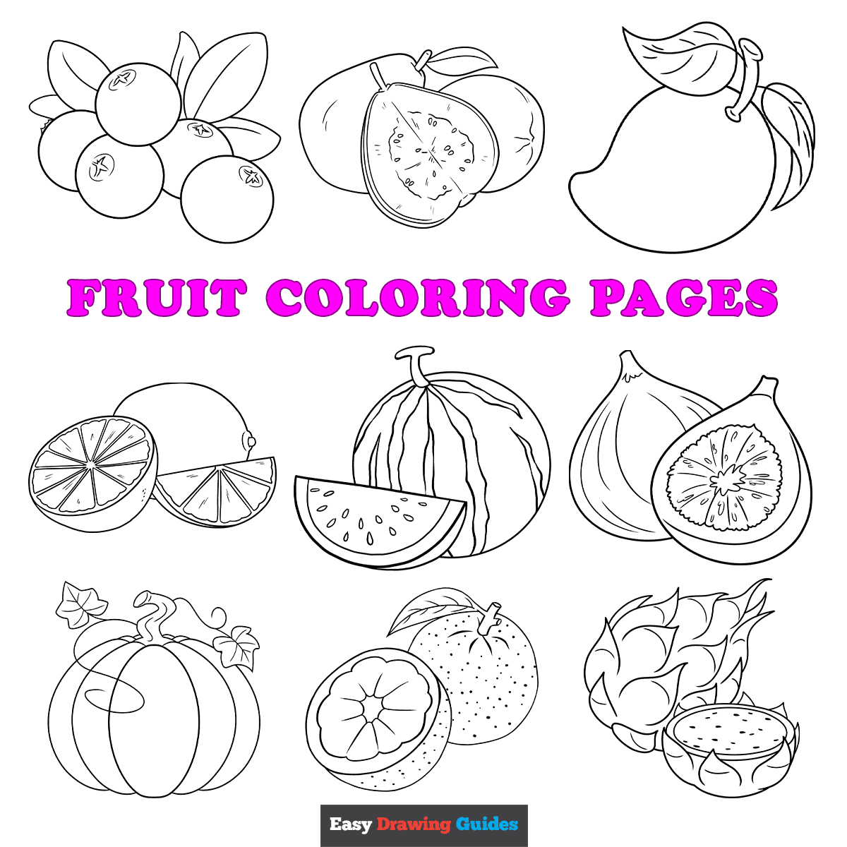 Free printable fruit coloring pages for kids