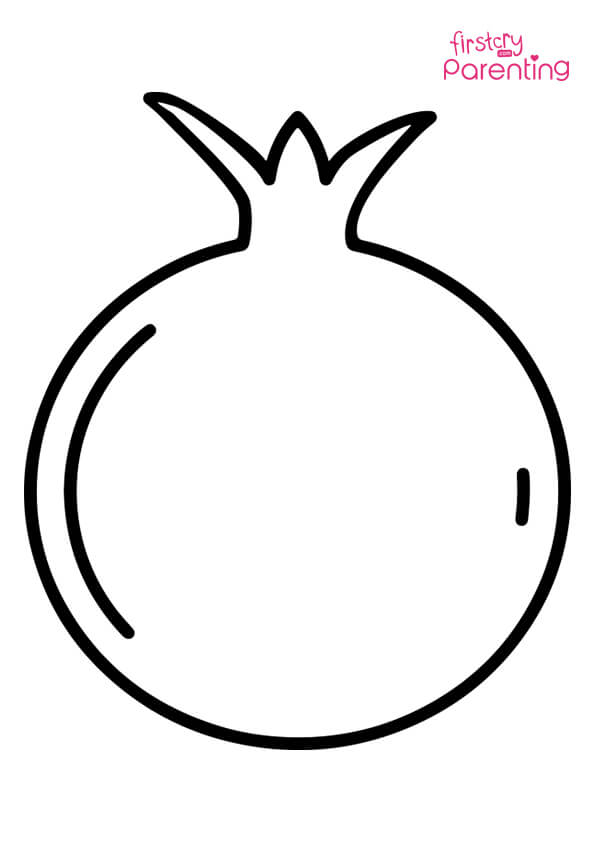 Easy printable pomegranate coloring pages for kids