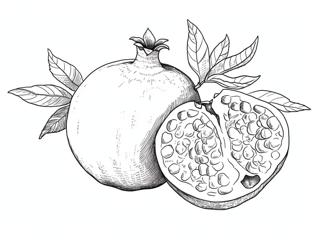 Coloring page pomegranate png transparent images free download vector files