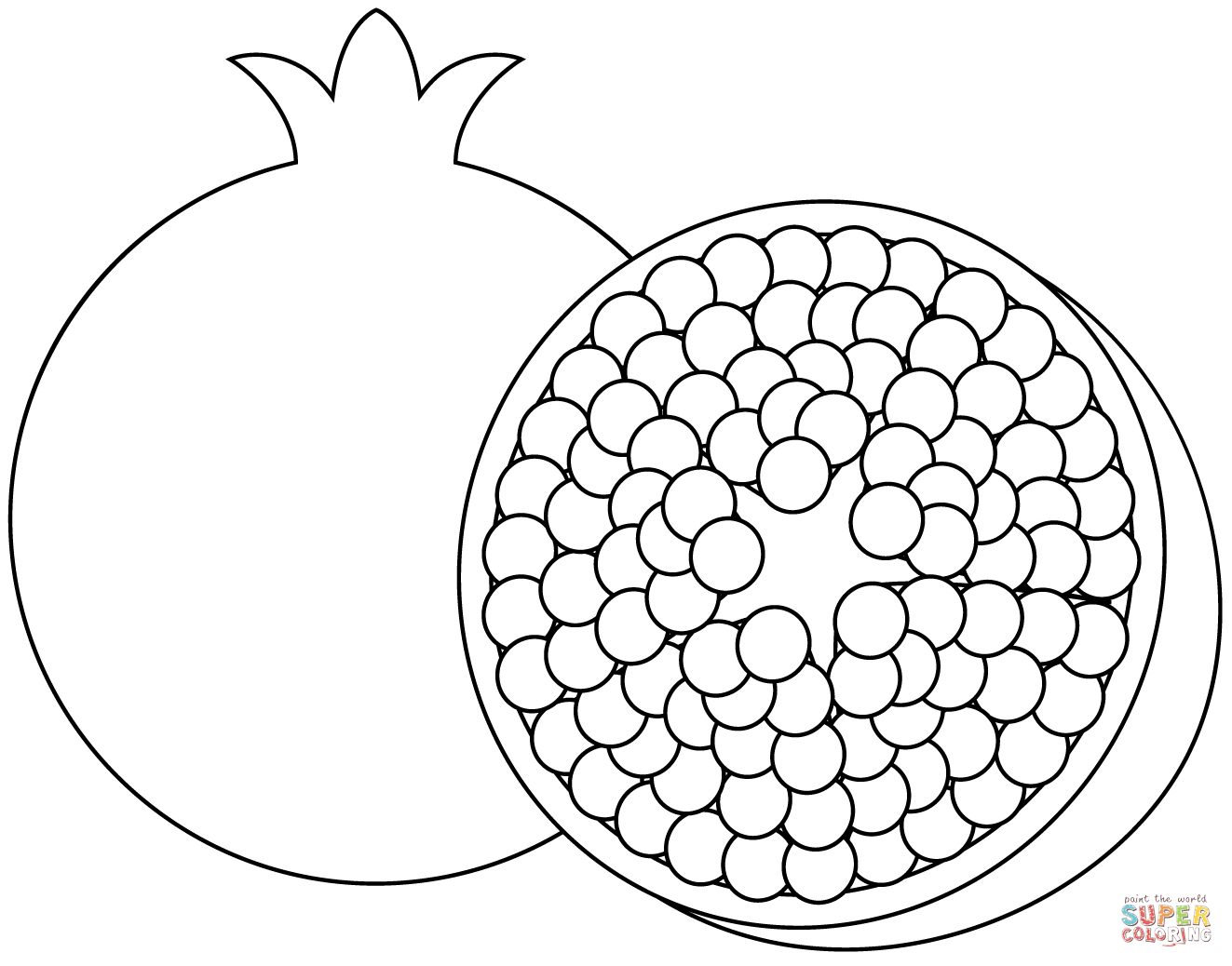 Pomegranate coloring page free printable coloring pages