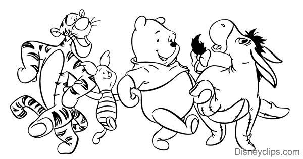 Printable winnie the pooh friends coloring pages