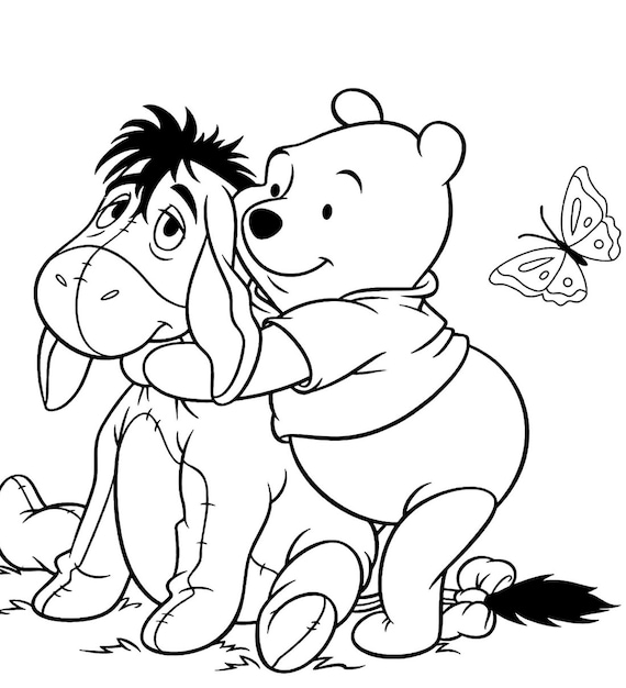 Pooh bambi friends coloring book digital instant download pages instant download