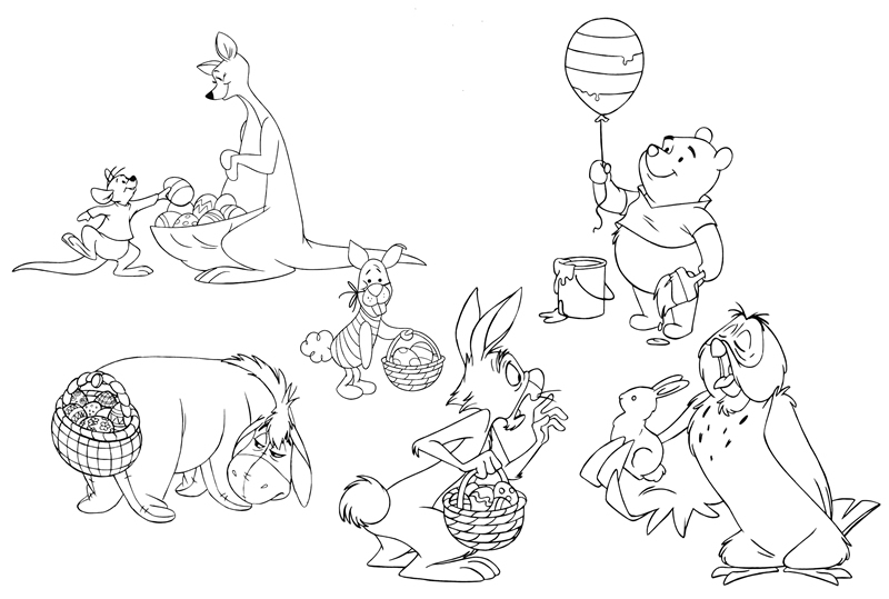Printable winnie the pooh and friends easter coloring collection â printables for kids â free word search puzzles coloring pages and other activities