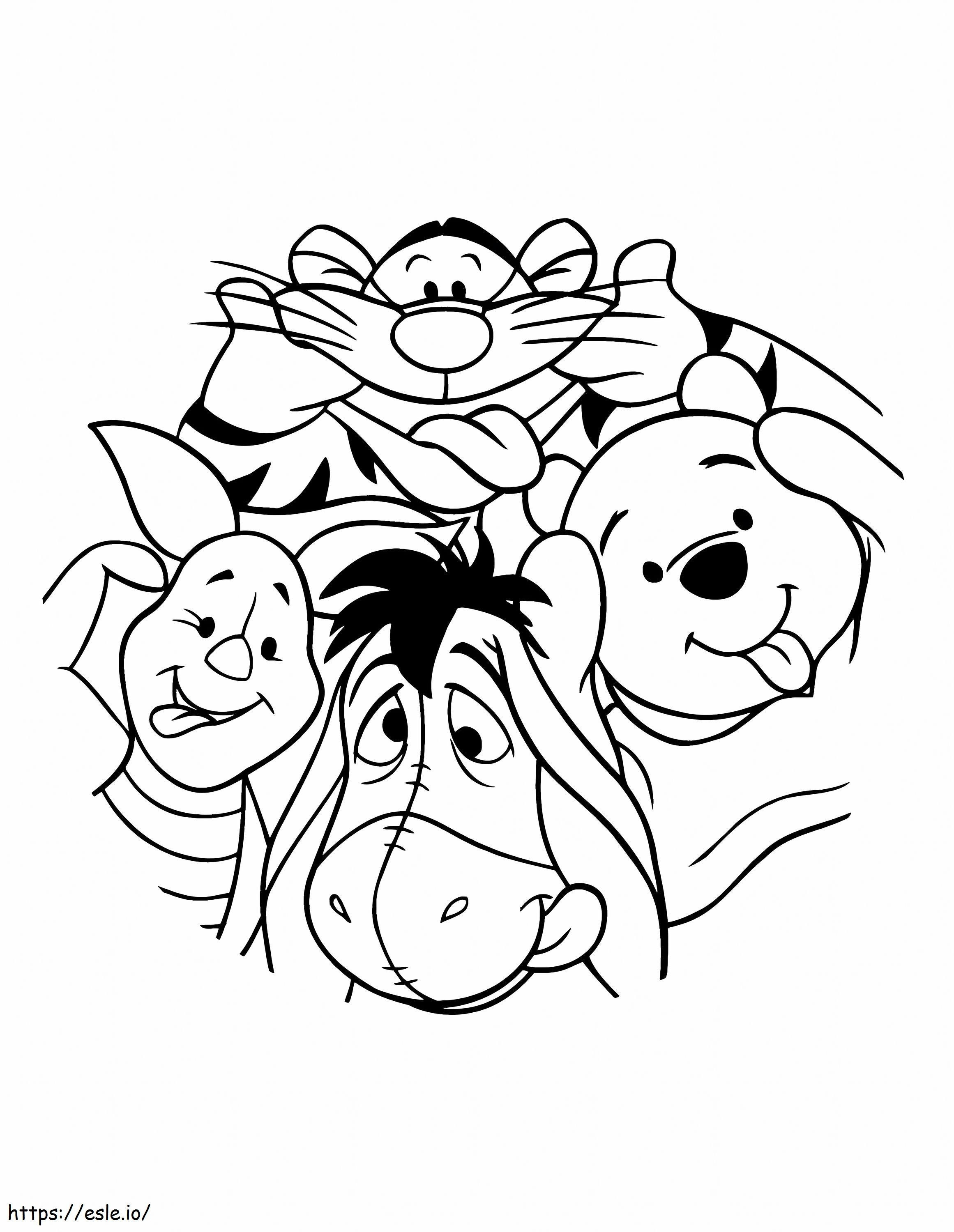 Bear disney pooh and friends coloring page