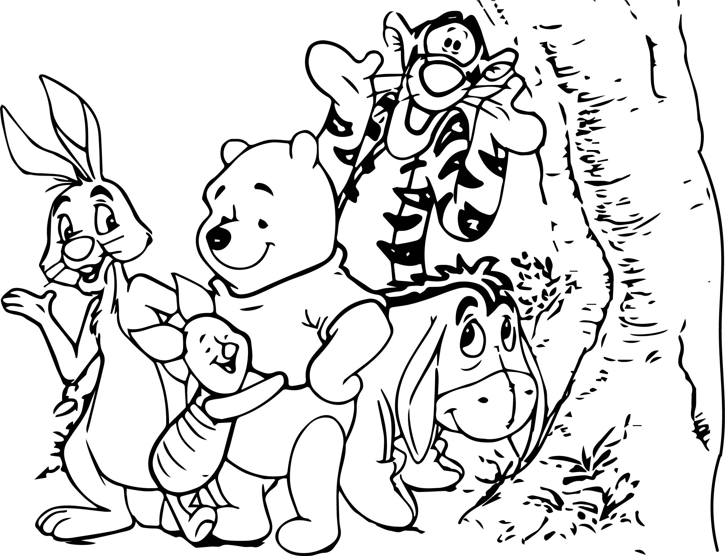 Baby winnie pooh and friends characters free coloring pages pictures