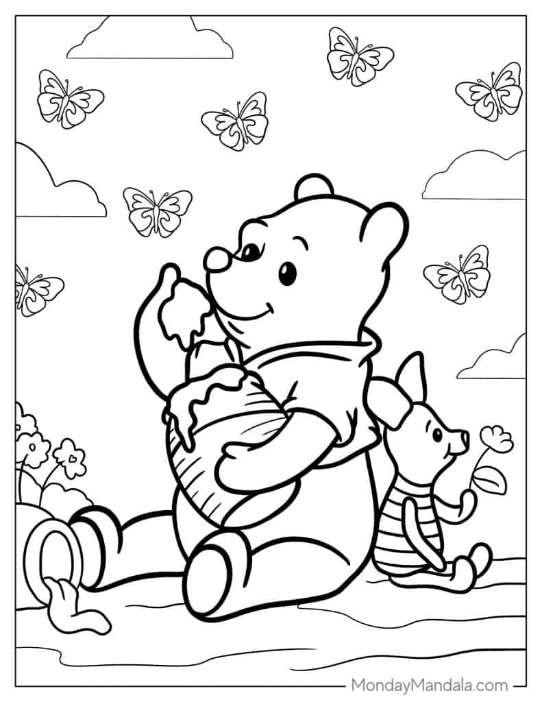 Winnie the pooh coloring pages free pdf printables