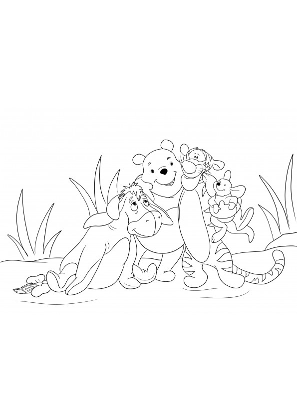 Pooh and friends coloring pages