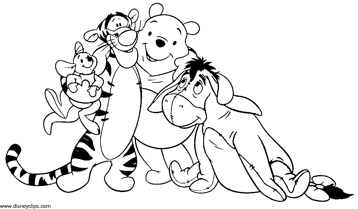 Winnie the pooh and friends printable coloring pages