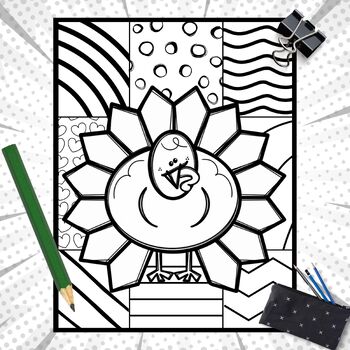 Thanksgiving turkey coloring pages pop art inspired coloring sheets made by teachers