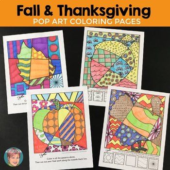 Pop art thanksgiving coloring pages writing activity art therapy activities pop art coloring pages art with jenny k