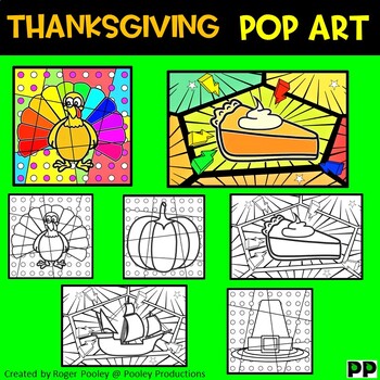 Thanksgiving pop art coloring
