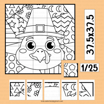 Thanksgiving craft coloring pages pop art turkey activities collaborative poster