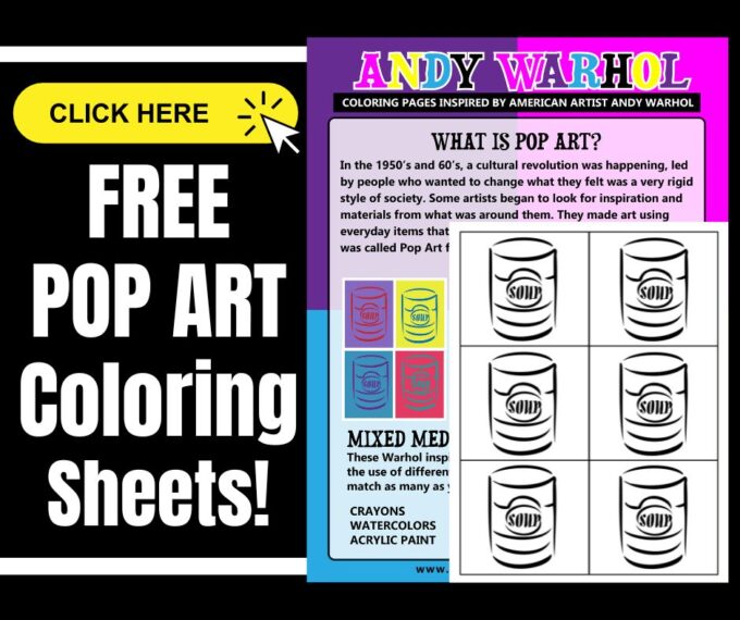 Andy warhol pop art coloring sheets