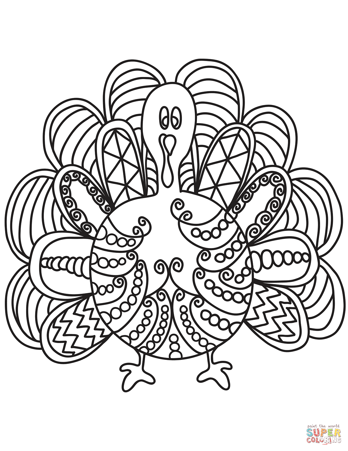 Pop art turkey coloring page free printable coloring pages