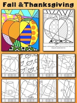 Pop art thanksgiving coloring pages writing activity art lessons elementary art projects homeschool art