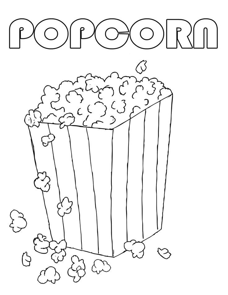 Popcorn coloring pages for kids colored popcorn food coloring pages coloring pages for kids