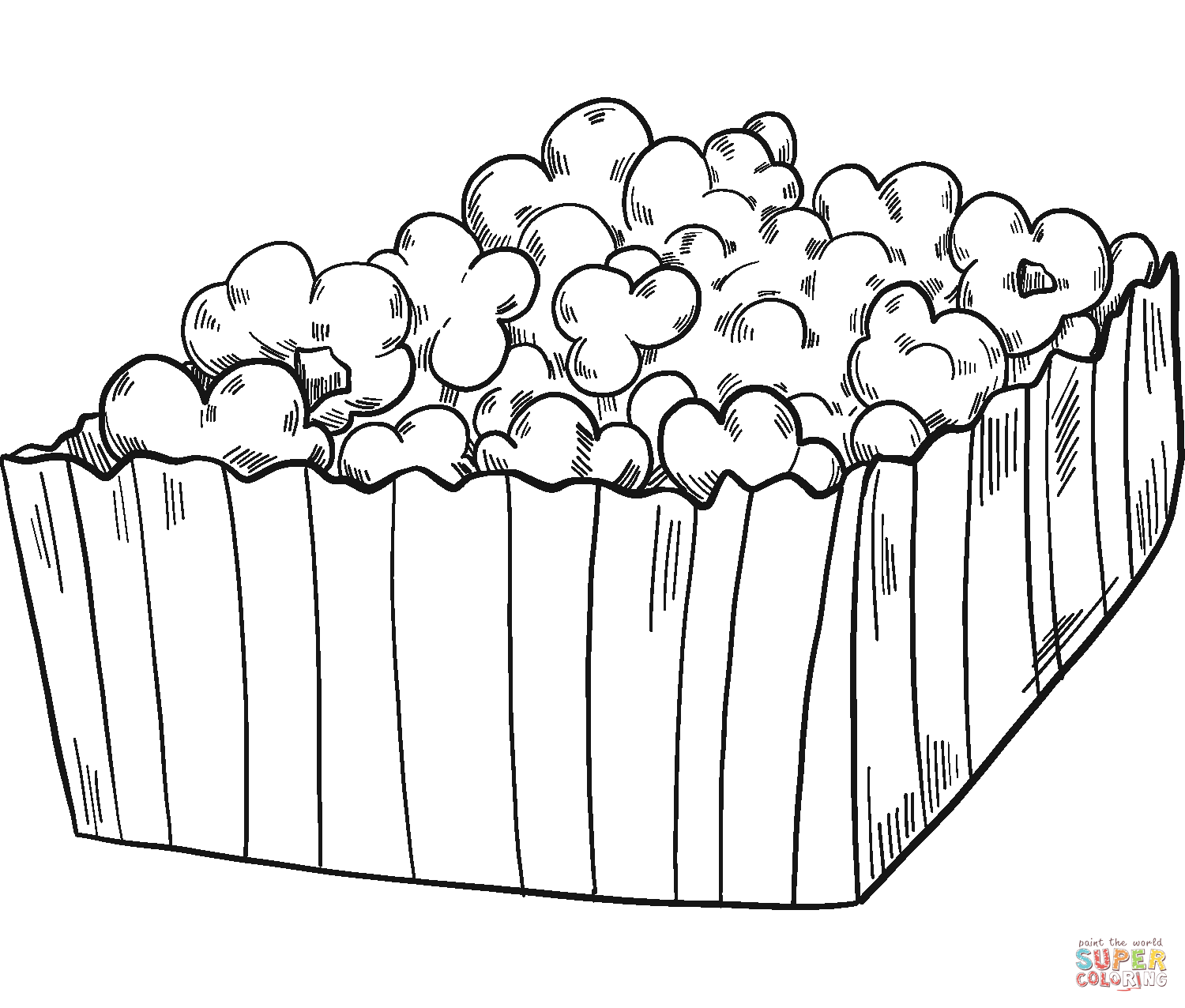 Popcorn coloring page free printable coloring pages