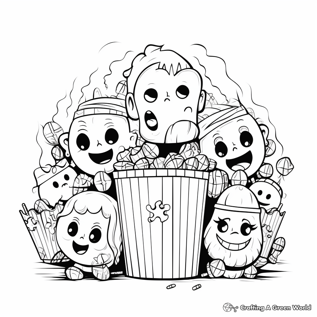 Popcorn coloring pages