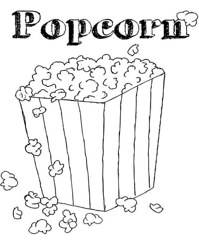 Healthiest snack popcorn coloring pages colored popcorn food coloring pages coloring pages for kids