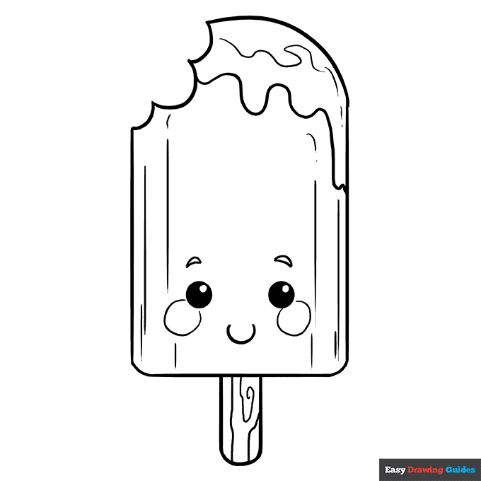 Cute popsicle coloring page easy drawing guides