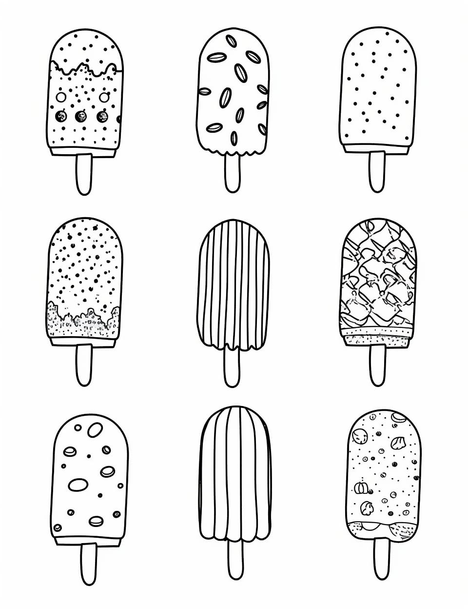 Yummy ice cream coloring pages for kids and adults