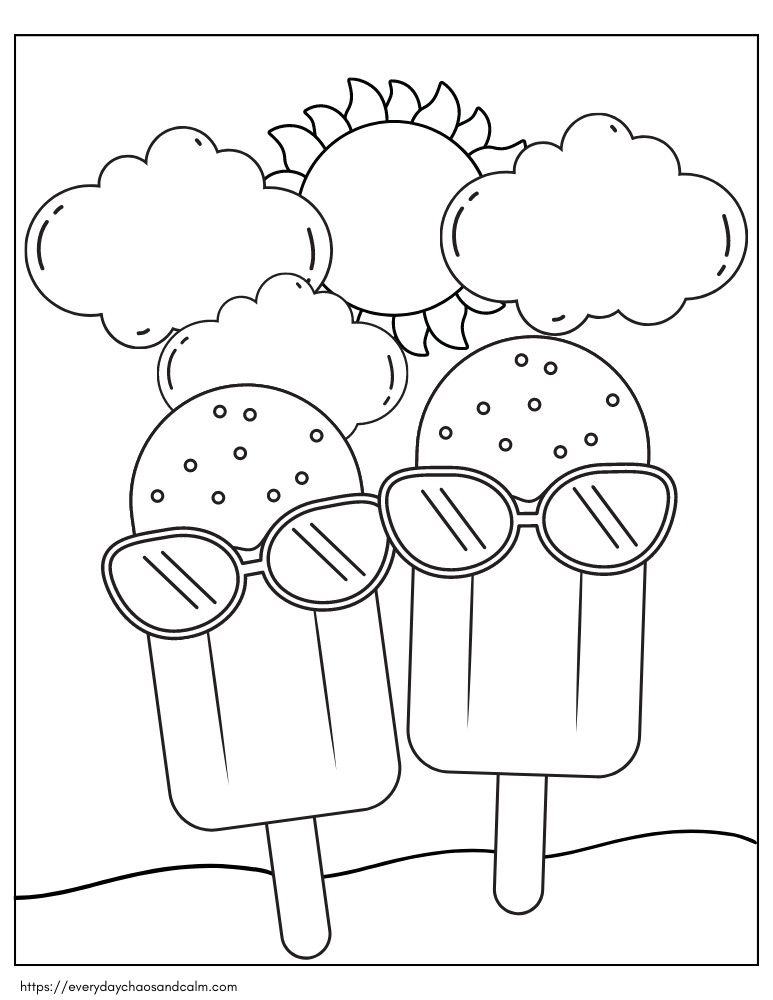 Free popsicle coloring pages for kids