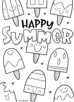 Popsicle coloring page tpt