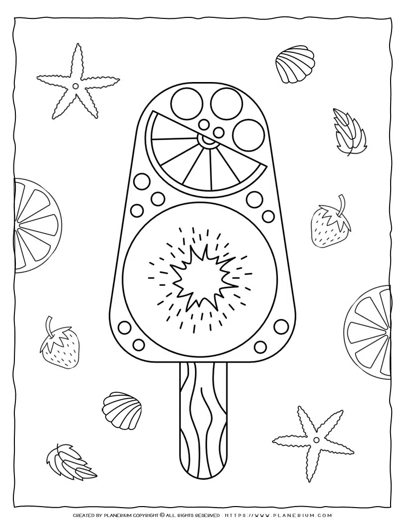 Popsicle coloring page