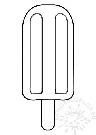 Popsicle with wooden stick template coloring page