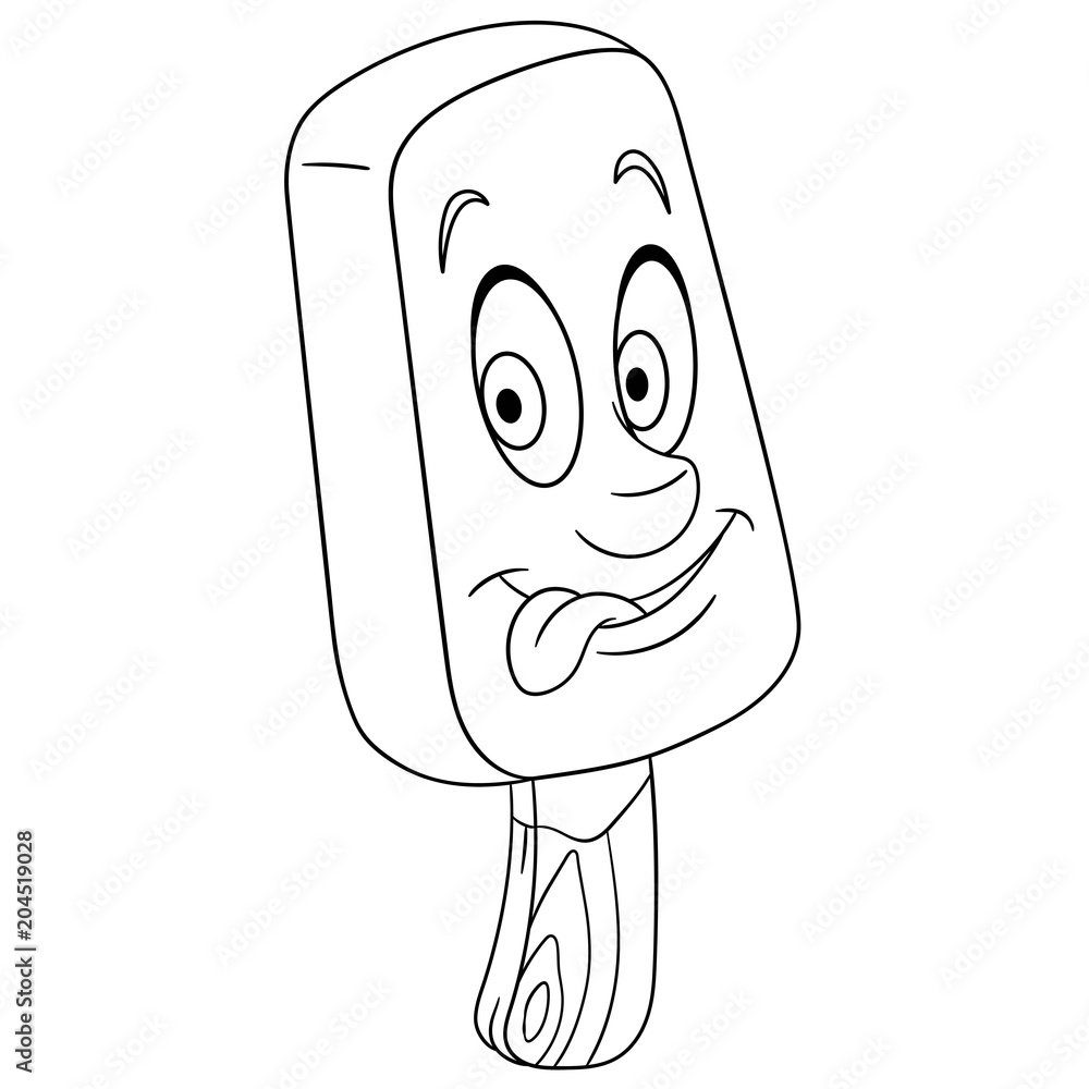 Coloring book coloring page colouring picture popsicle ice cream vector