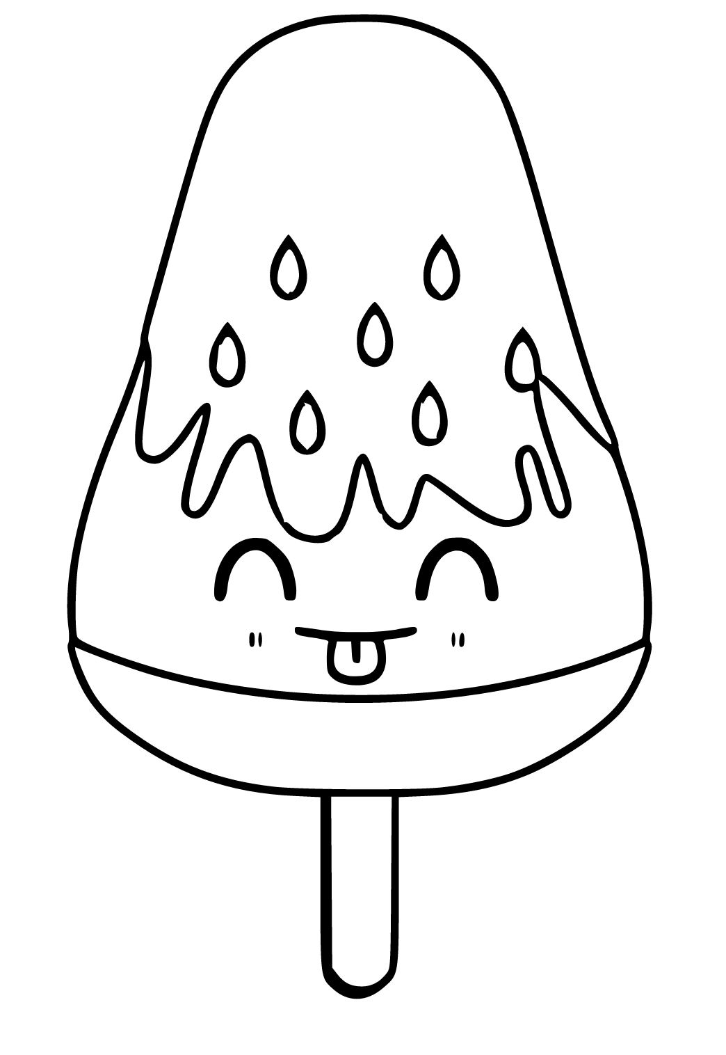 Free printable popsicle cute coloring page for adults and kids