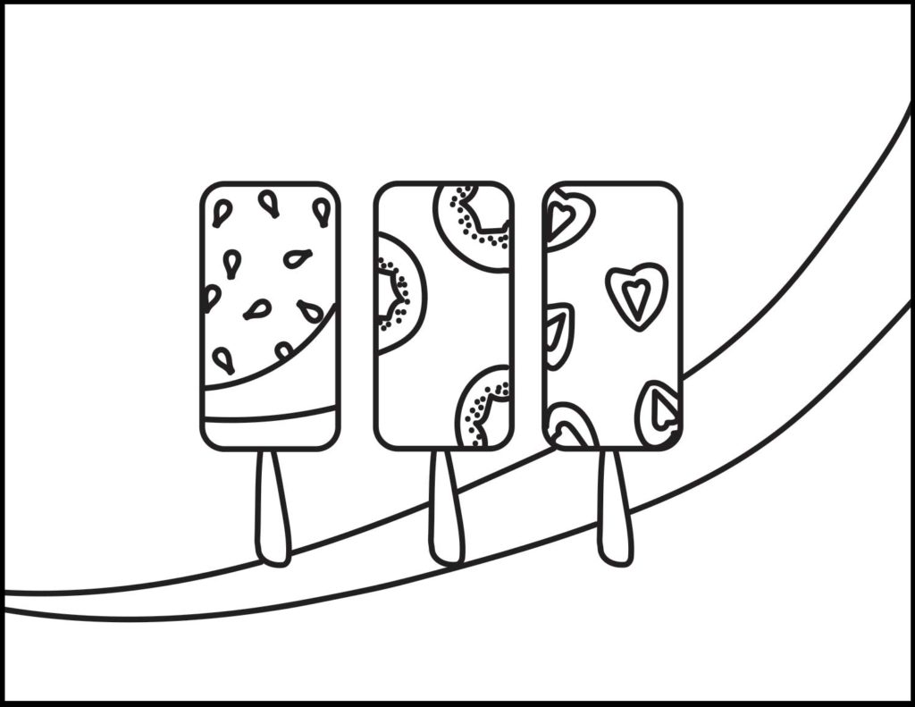 Popsicle coloring page roaring spork