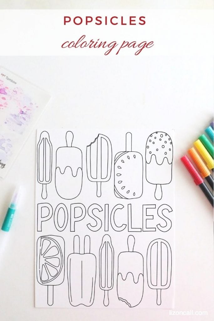 Free popsicle coloring page â liz on call