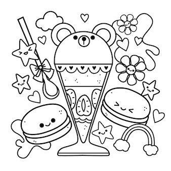 Page popsicle coloring sheet vectors illustrations for free download