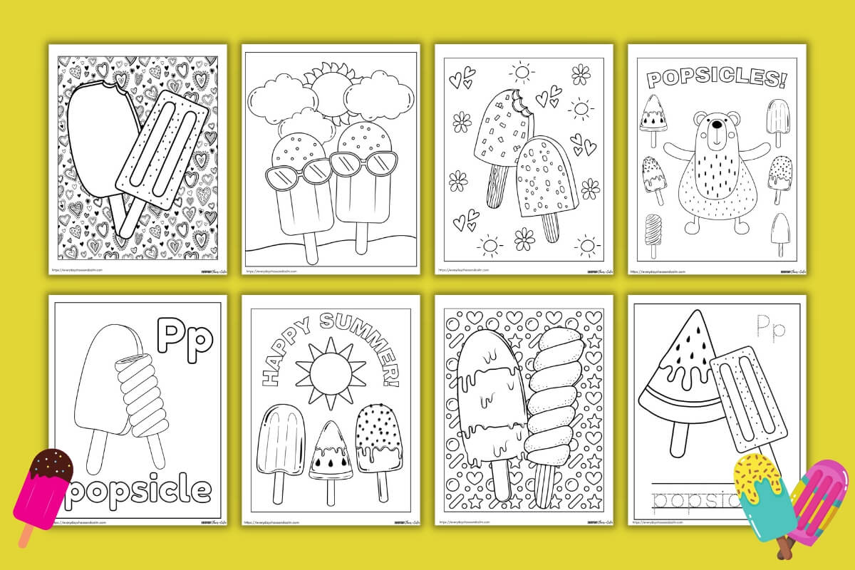 Free popsicle coloring pages for kids