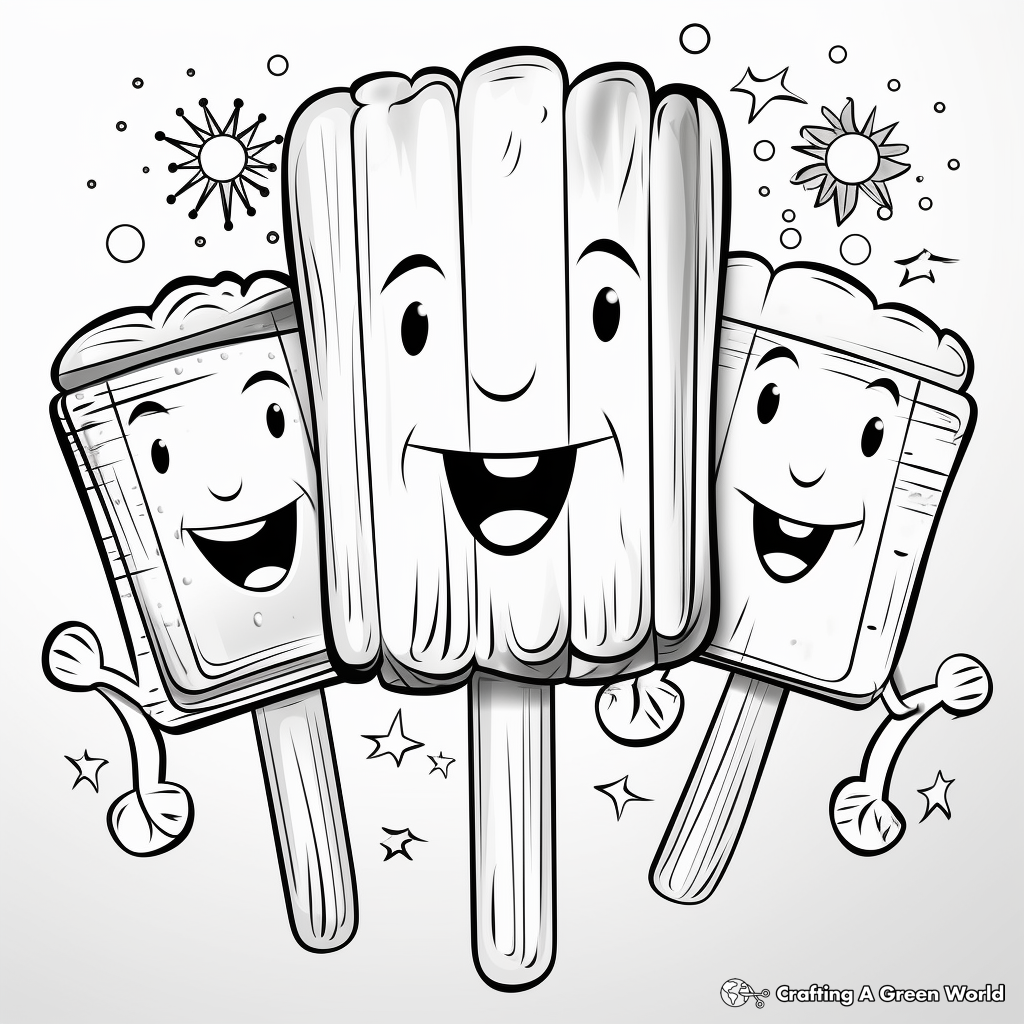Popsicle coloring pages