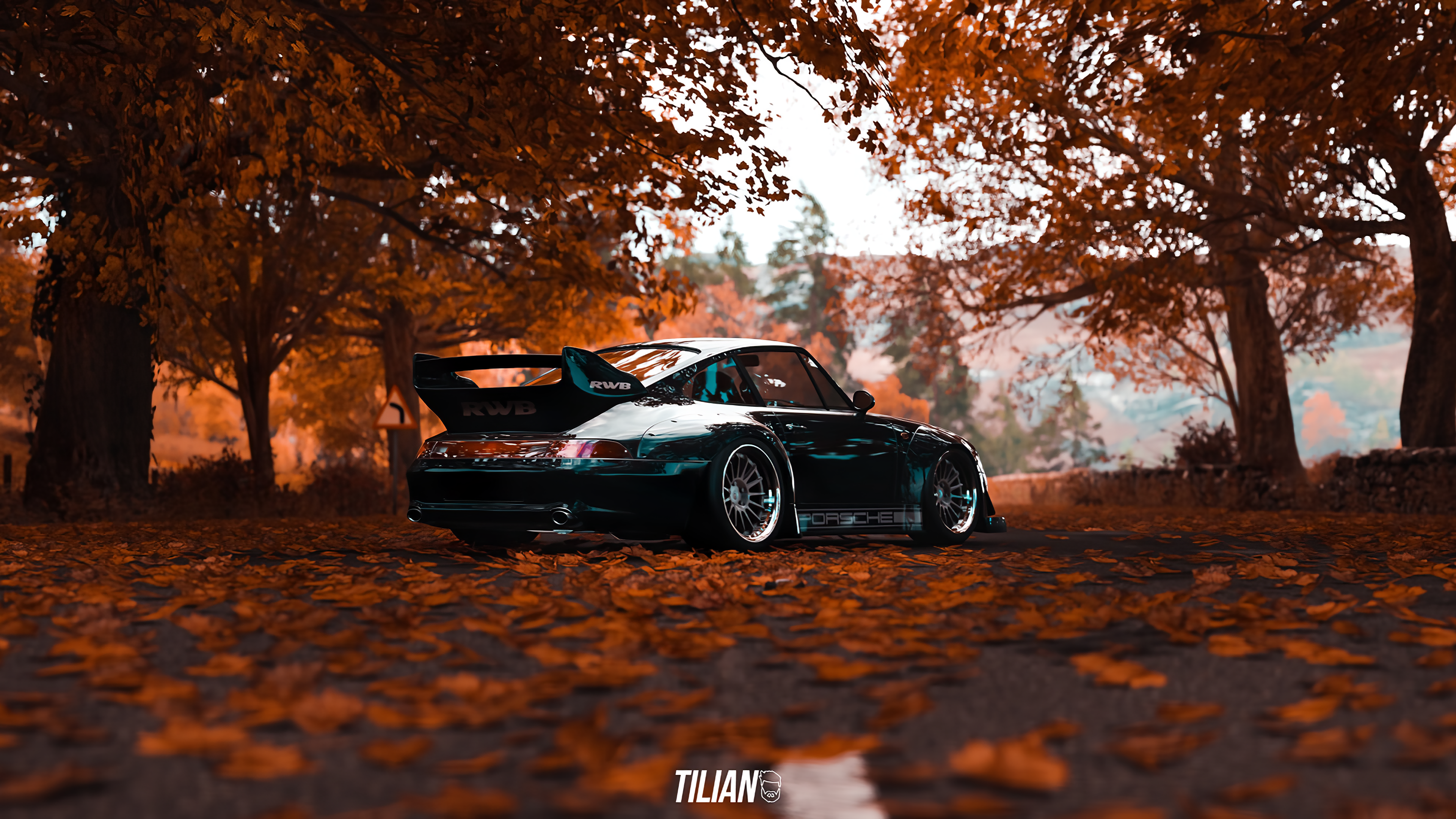 Porsche gt rwb in autumn tilianxposed x rwallpapers
