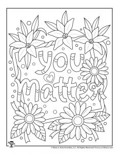 Positive sayings adult coloring pages woo jr kids activities childrens publishing