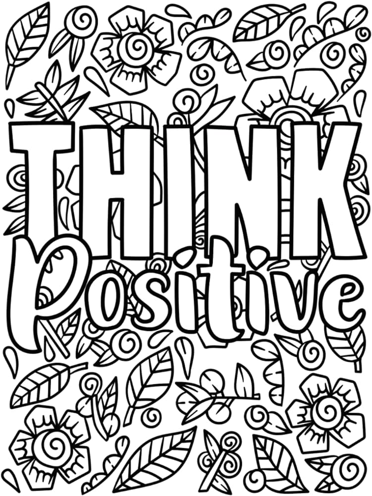 Think positive a positive affirmations coloring book graciously create books