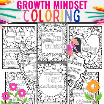 Growth mindset coloring pages positive affirmations for kids made by teachers