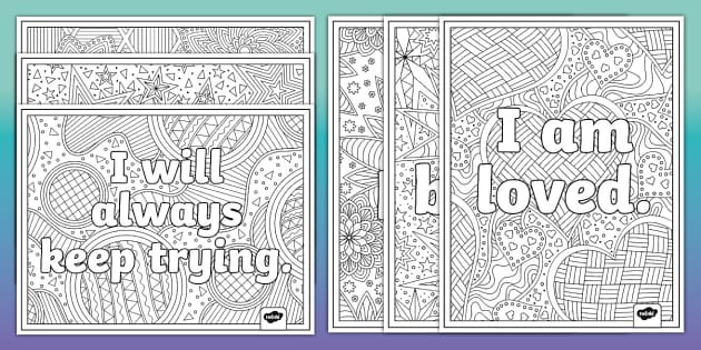 Affirmations loring pages emotions usa